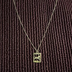 Elegant silver goat necklace